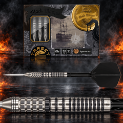 Target Japan Black Marque Renegade 4.0 Swiss Point Steeldart 90% – Originalverpackung, vollständiger Dart und vergrößertes Barrel-Detail