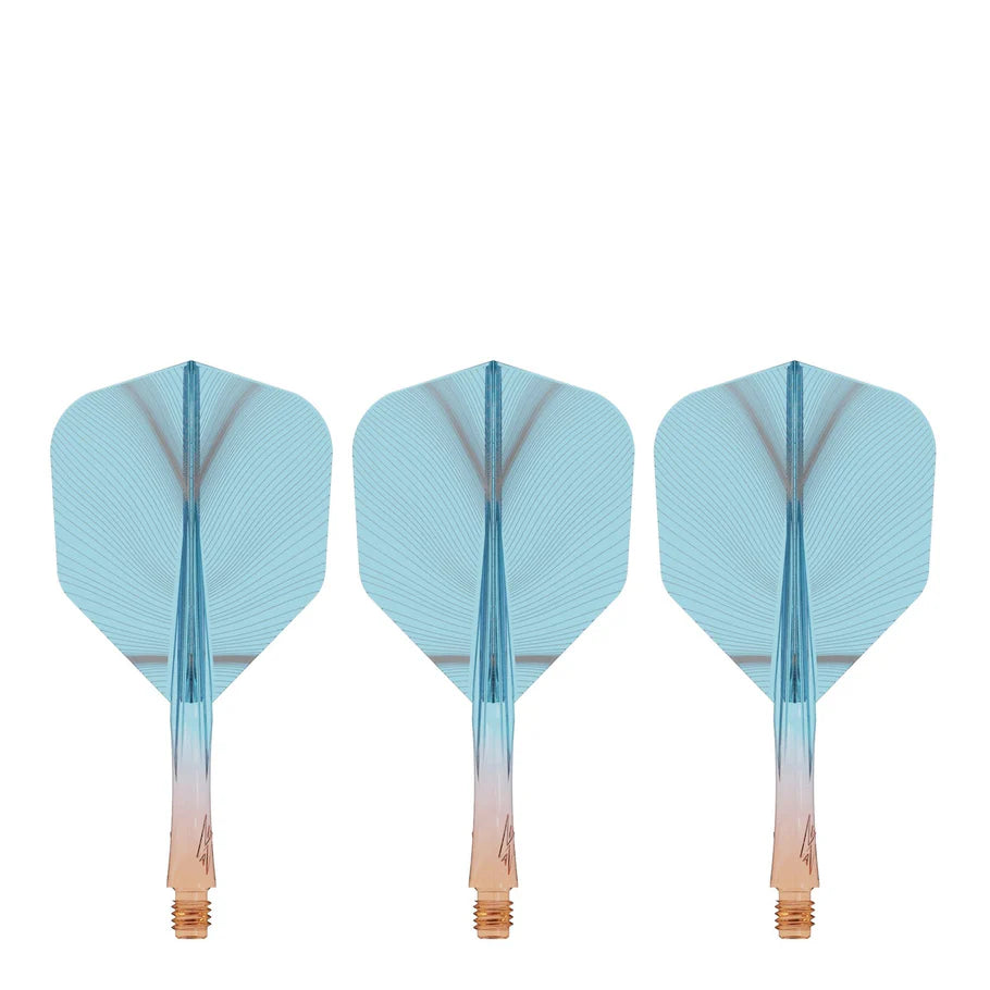 CALIBURN SUP FLIGHTS MOULDED SHAFT AND FLIGHT - STANDARD NO6 - FEATHER - ORANGE & BLAU-1