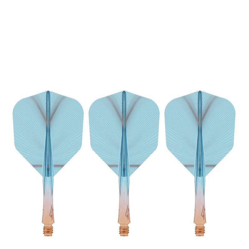 CALIBURN SUP FLIGHTS MOULDED SHAFT AND FLIGHT - STANDARD NO6 - FEATHER - ORANGE & BLAU-1