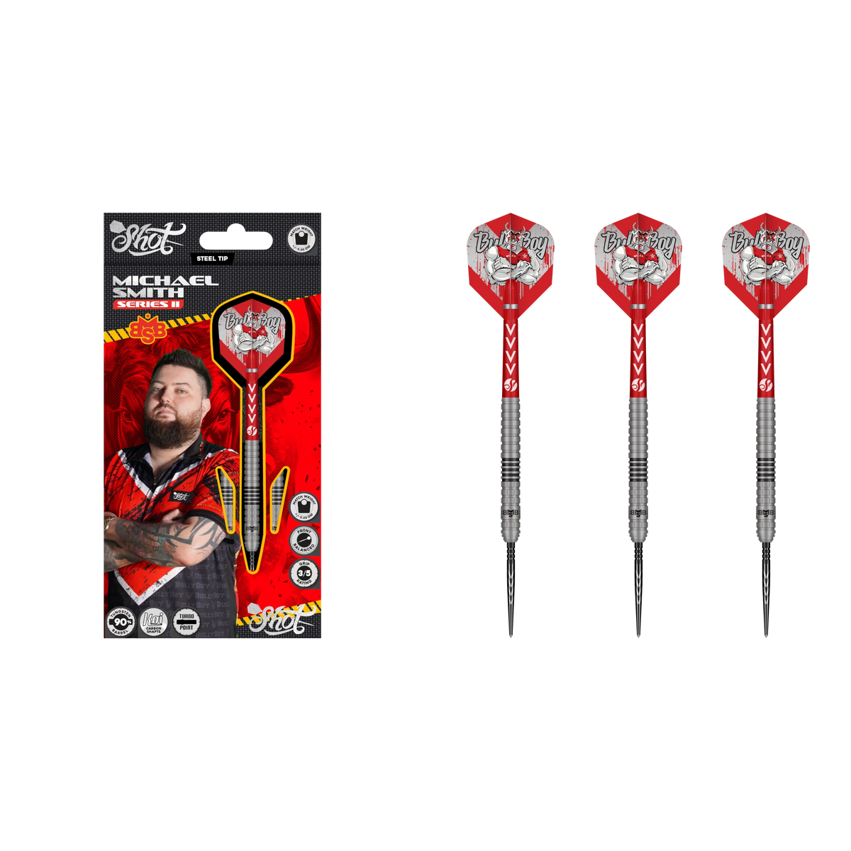 Shot Michael Smith Series II Turbo Point Steeldart 90 Prozent Tungsten – Produktansicht 3