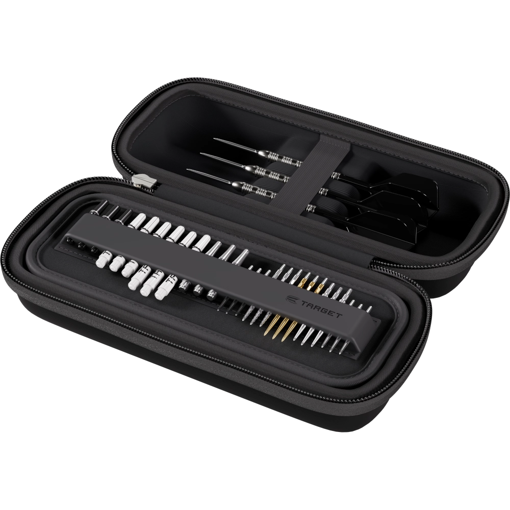 Detailaufnahme des robusten Target BOA Dart Case mit sicherem Verschluss