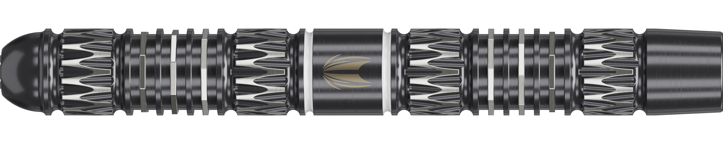 Detailaufnahme des präzisen Barrel Grips der Target Chris Dobey 95K Steeldarts