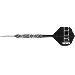 Frontansicht der Target Chris Dobey 95K Swiss Point Steeldarts mit gold schwarzem Design