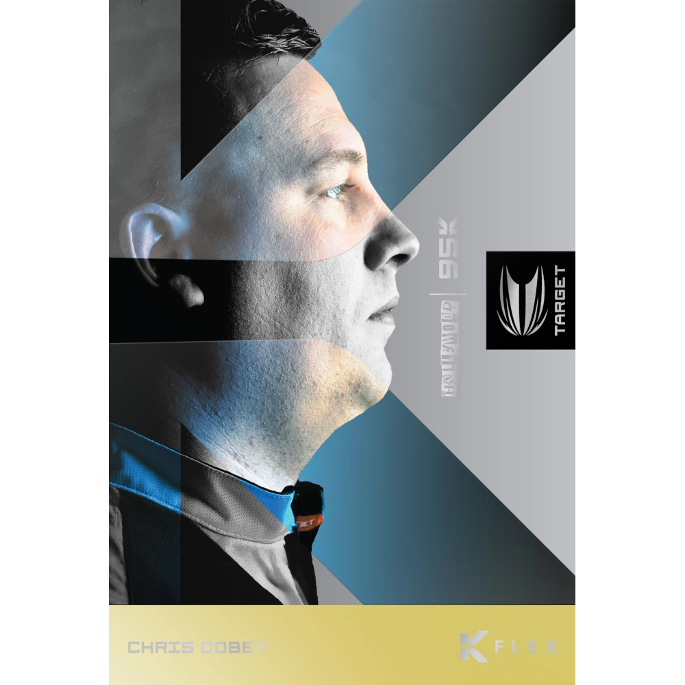 Verpackung des Target Chris Dobey 95K Swiss Point Dartsets mit hochwertiger Verarbeitung