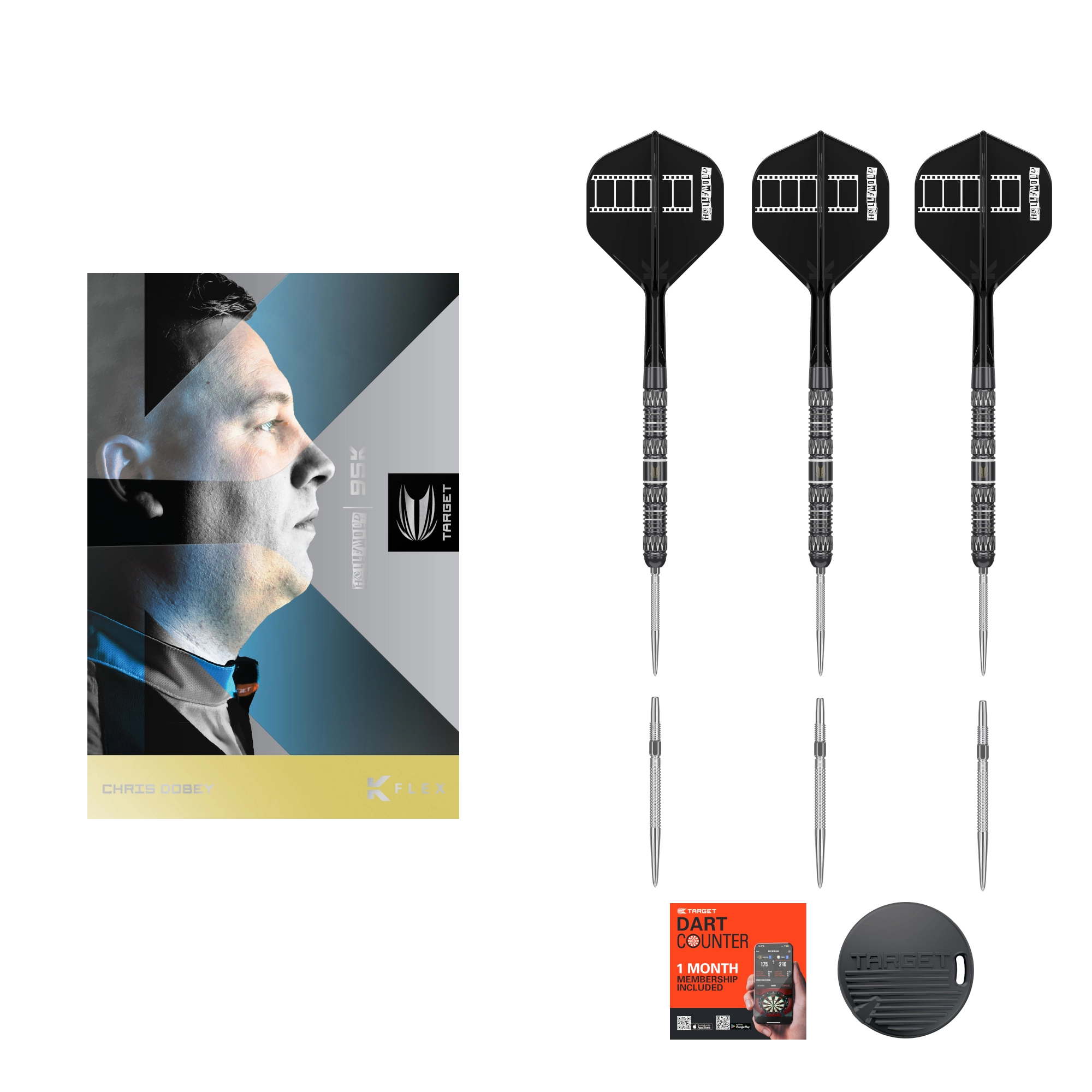 Match Darts von Chris Dobey mit präzisem Grip und Swiss Point Technologie