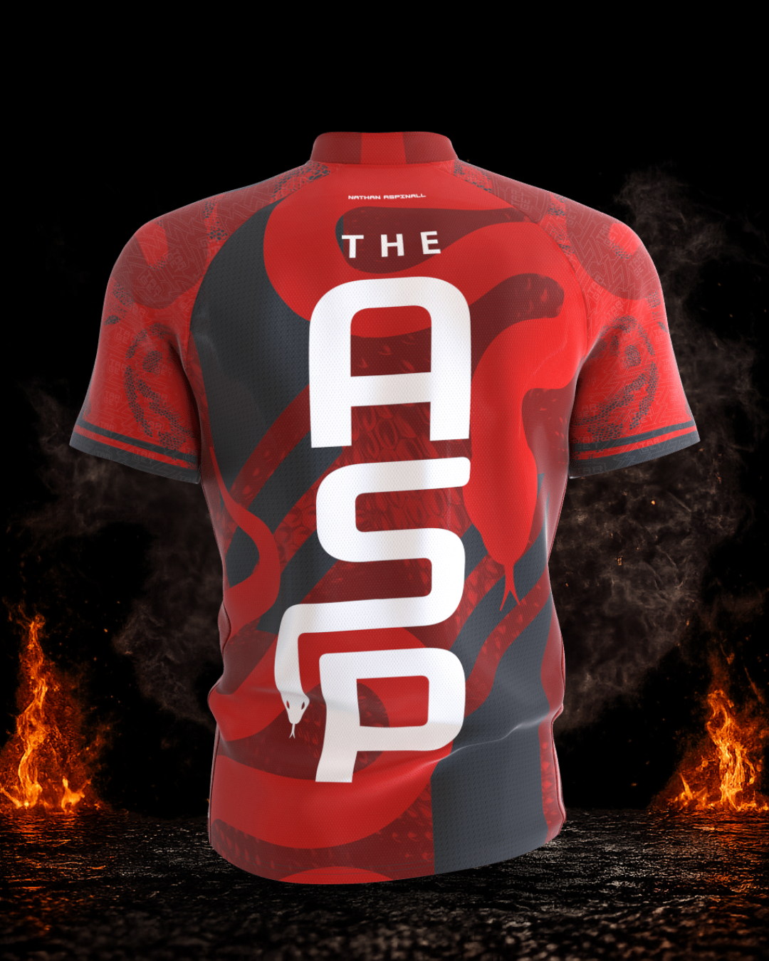 Detailaufnahme des Target Coolplay Nathan Aspinall 2025 Dart Shirts mit hochwertigem Druck