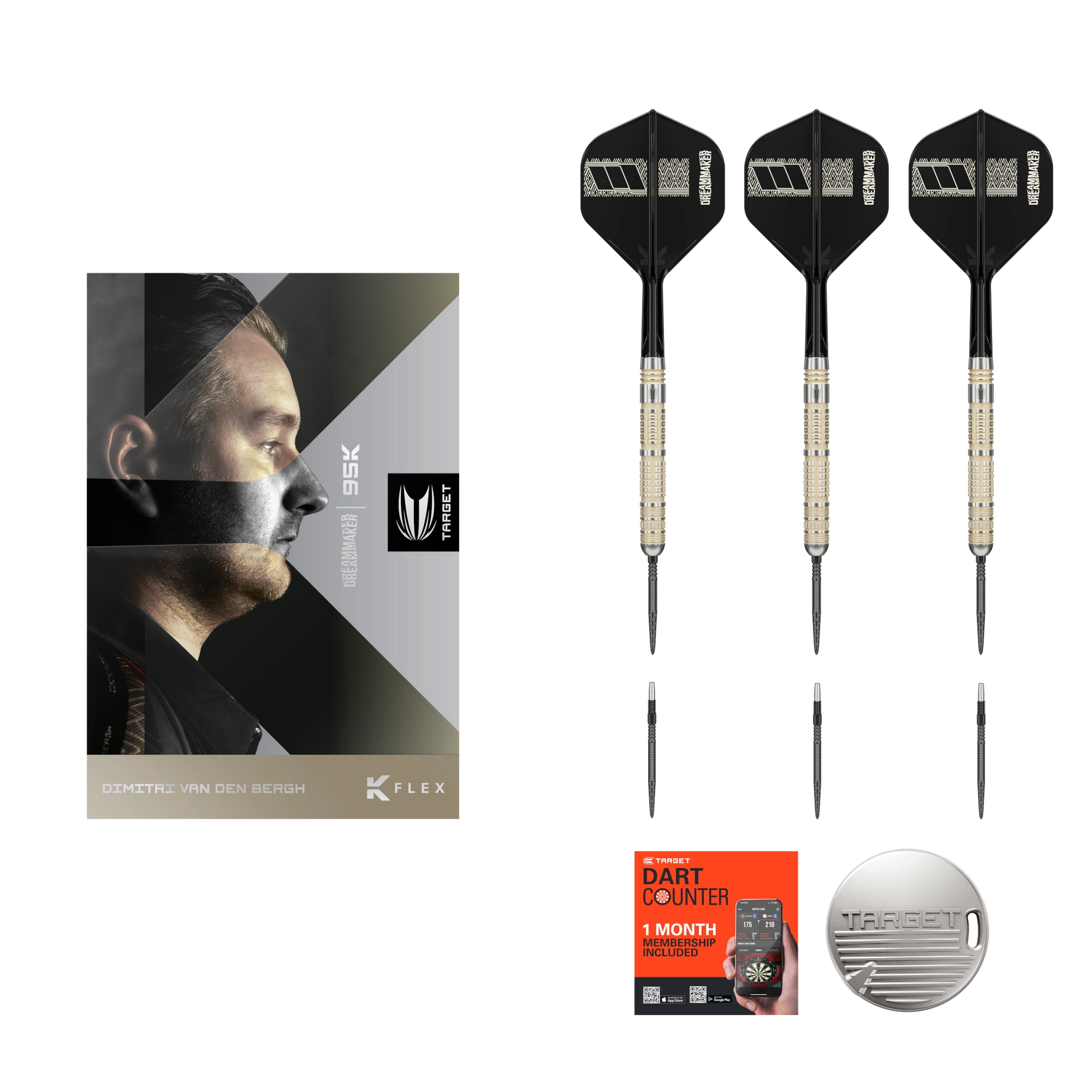 Target Dimitri van den Bergh 95K Steeldarts im modernen Premium Design