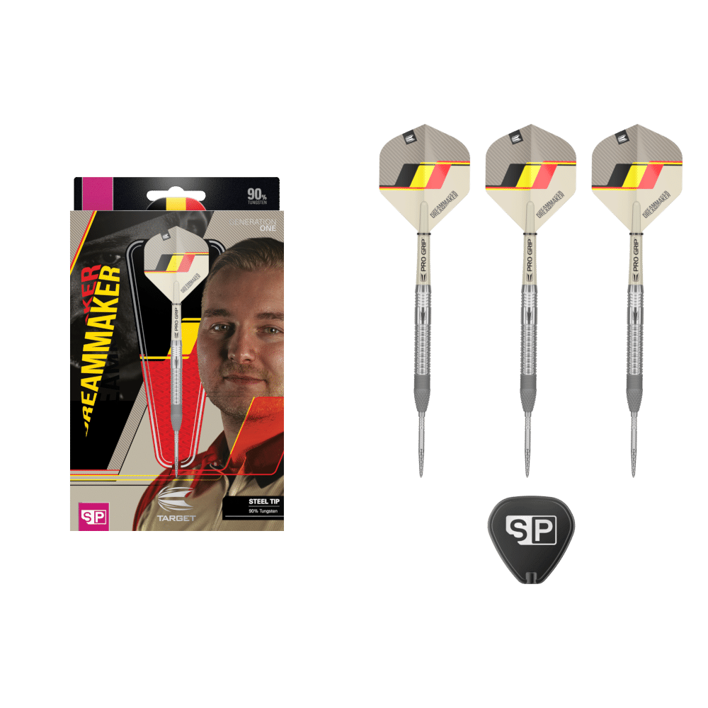 Target Dimitri Van den Bergh G1 Swiss Point Dartset mit hochwertiger Verarbeitung