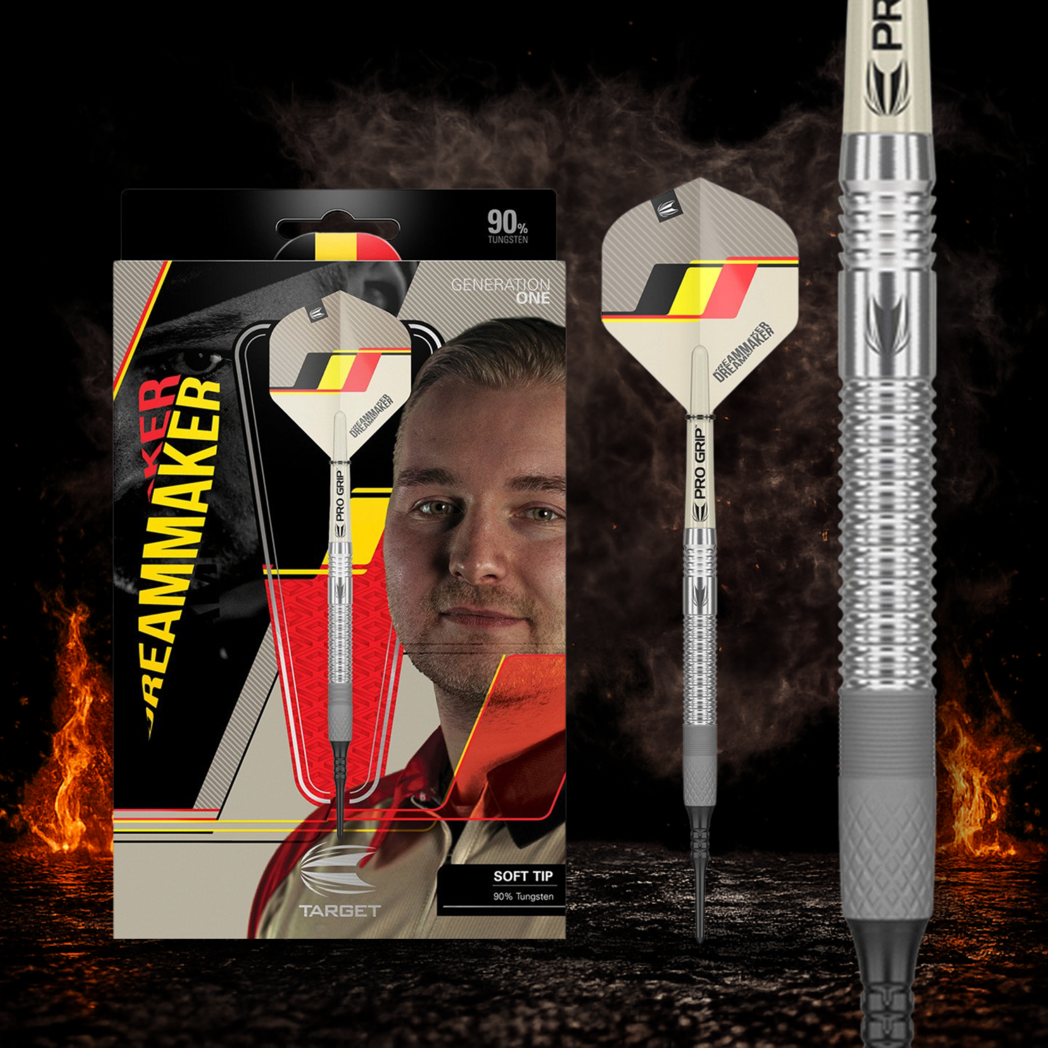 Target Dimitri Van den Bergh G1 Swiss Point Steeldart 90 Prozent Tungsten in Profiqualität