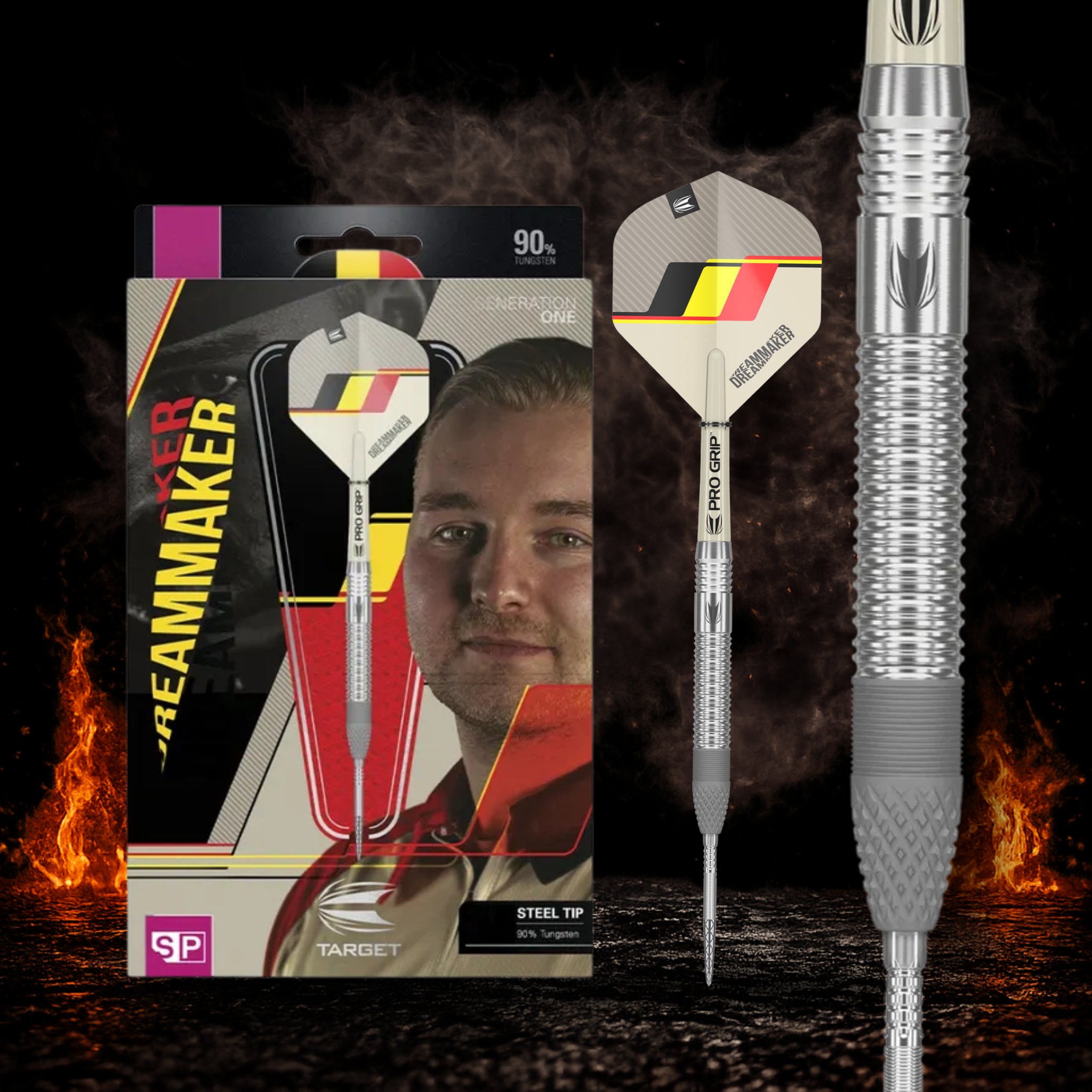 Target Dimitri Van den Bergh G1 Swiss Point Steeldart 90 Prozent Tungsten in Profiqualität