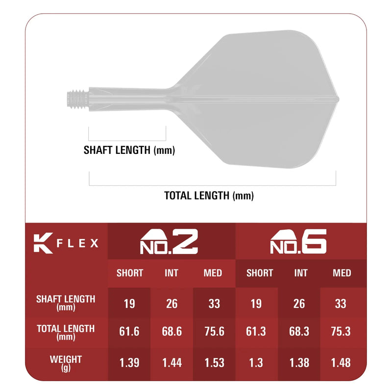 Einteiliges Target Japan Zenith K-Flex No.6 Flight Shaft System