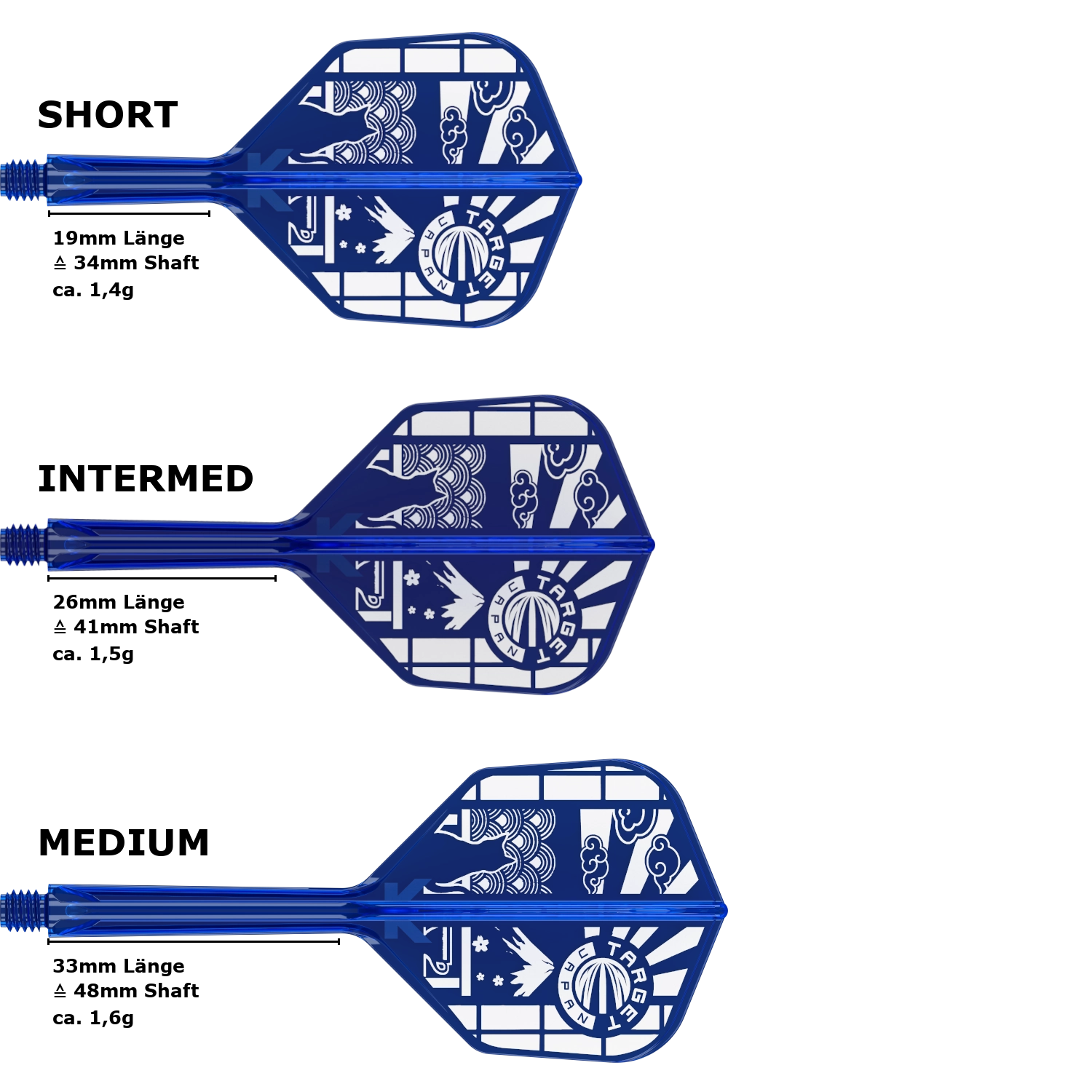 Hochwertiges Target Japan K-Flex Japan Small Standard No.6 Flight Shaft System für Dartspieler