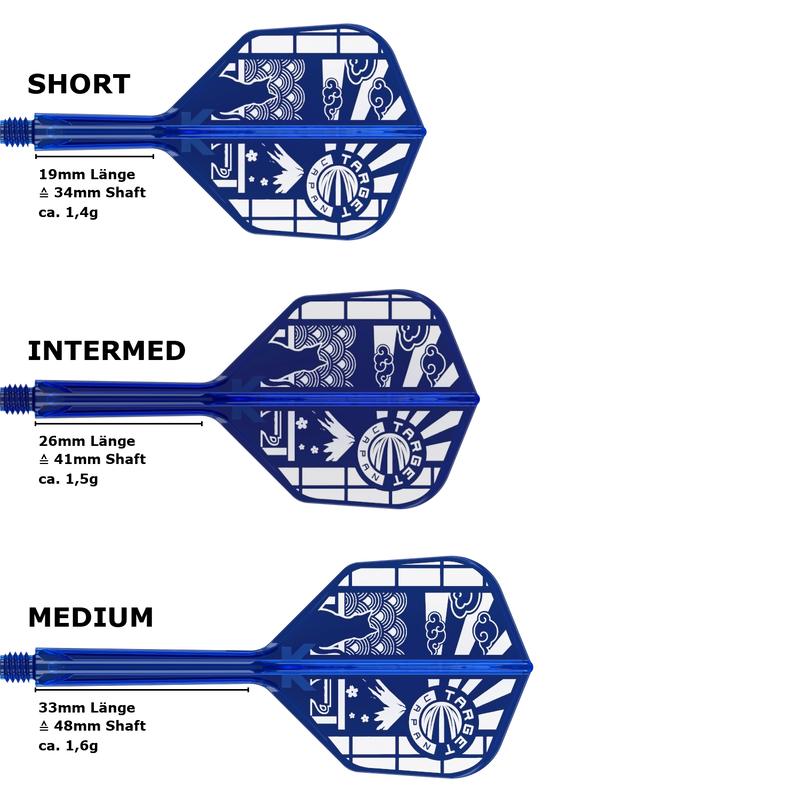 Hochwertiges Target Japan K-Flex Japan Small Standard No.6 Flight Shaft System für Dartspieler