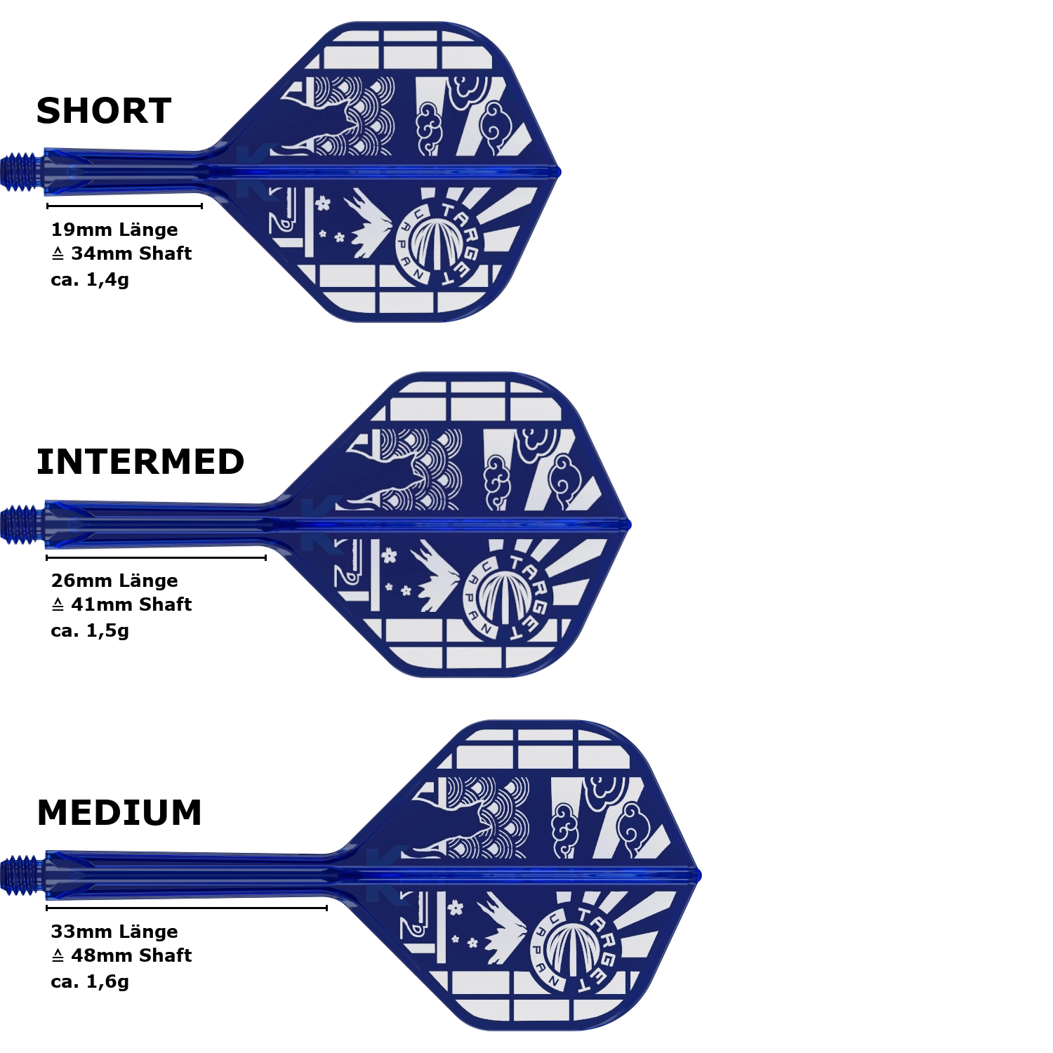 Kombination aus Flight und Shaft im Target Japan K-Flex Japan Standard No.2 System