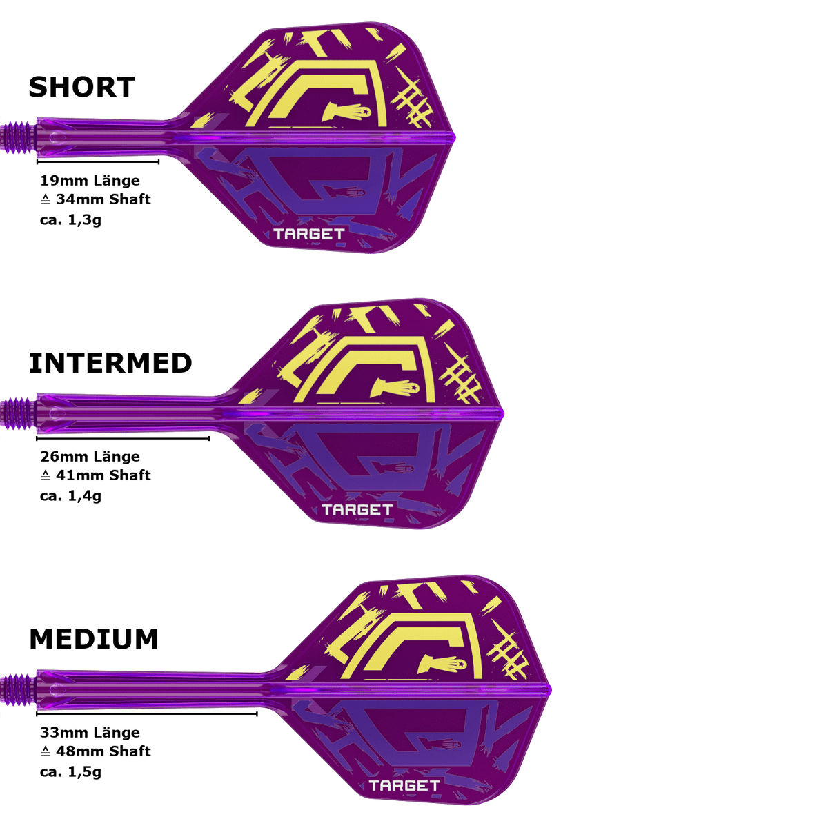 Kombination aus Flight und Shaft im Target K-Flex Luke Littler WC Small Standard No.6 System