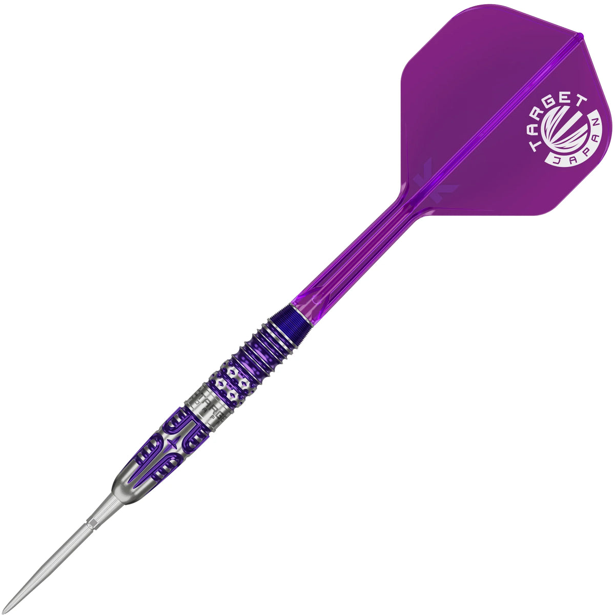Detailaufnahme des Target Japan Kasumi Sato Endeavour G3 Steeldart Barrels mit präzisem Grip