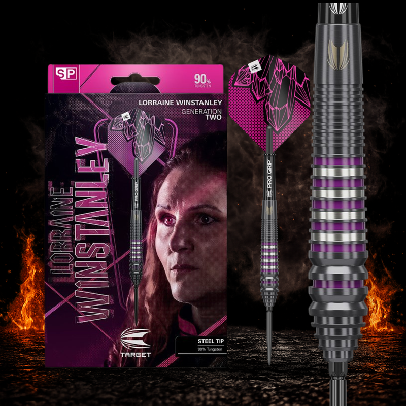 Target Lorraine Winstanley G2 Swiss Point Steeldart 90 Prozent Tungsten in Profiqualität