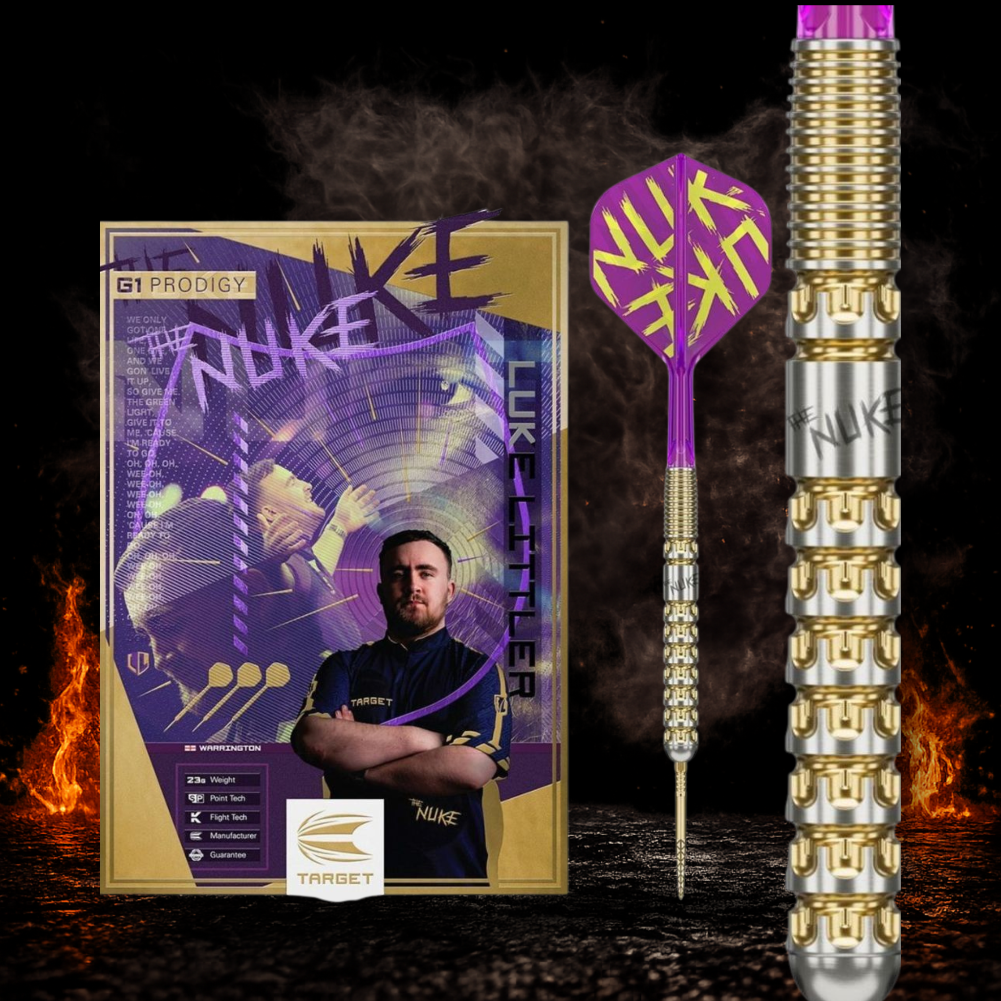 Hochwertige Target Luke Littler G1 Prodigy Profi Steeldarts für Liga und Turnier