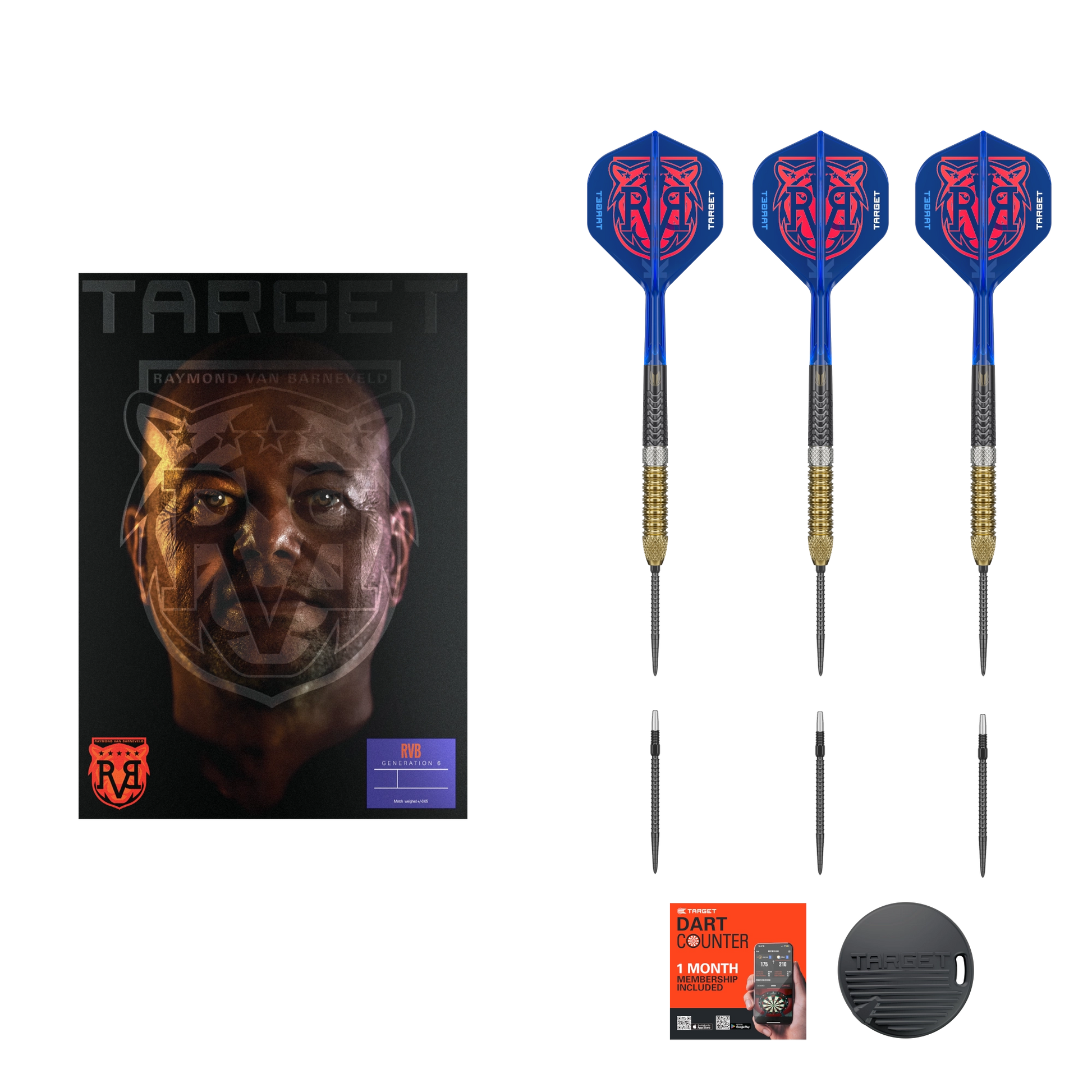 Target Raymond van Barneveld G6 Swiss Point Dartset mit hochwertiger Verarbeitung