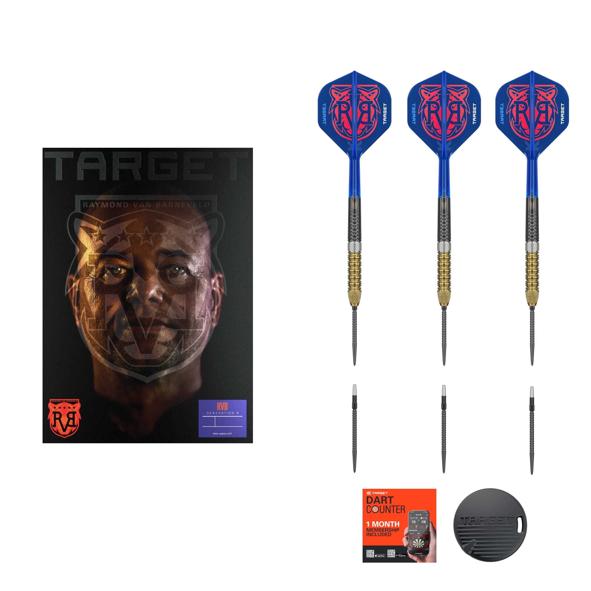 Target Raymond van Barneveld G6 Swiss Point Dartset mit hochwertiger Verarbeitung