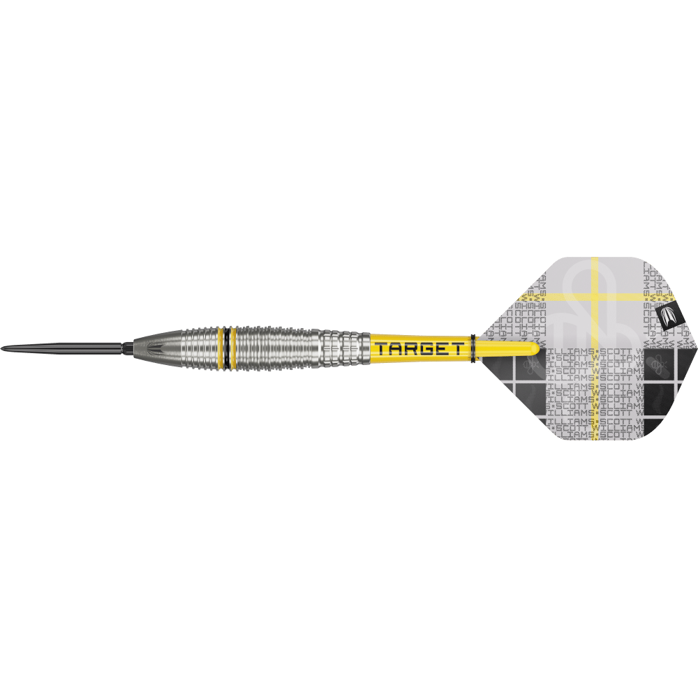 Detailaufnahme des präzisen Barrel Grips der Scott Williams G2 Darts
