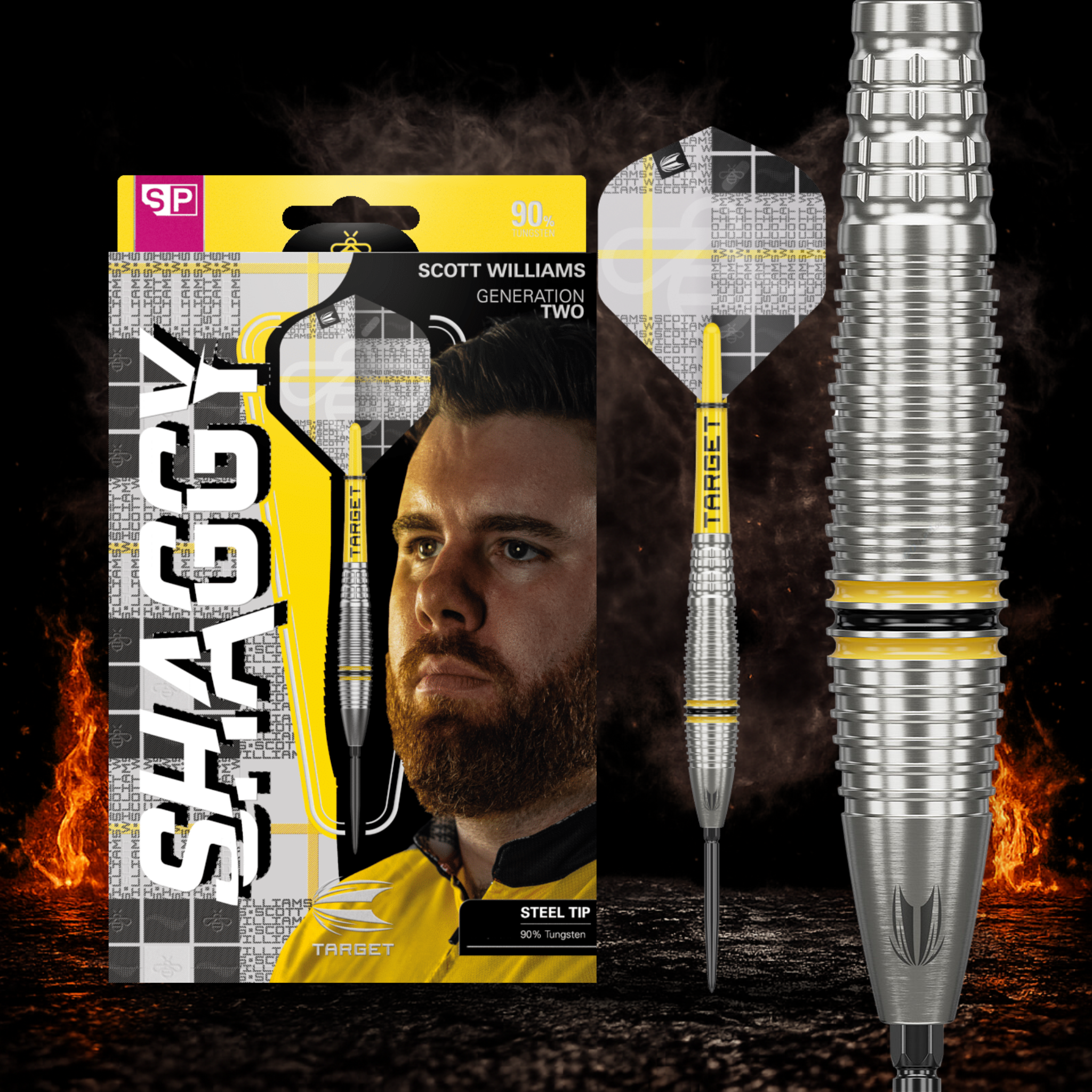 Target Scott Williams G2 Swiss Point Steeldart 90 Prozent Tungsten in Profiqualität