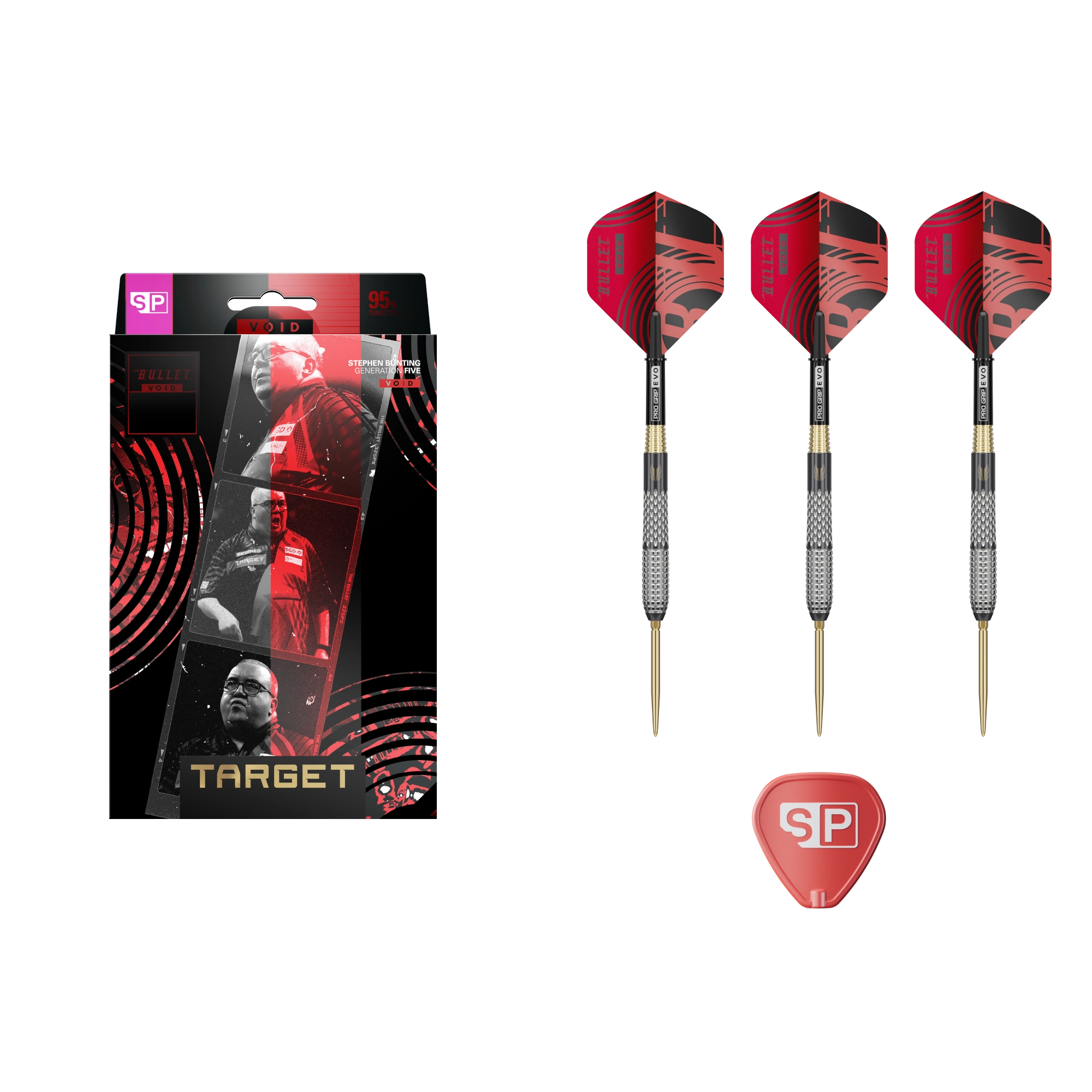 Target Stephen Bunting G5 Void 2026 Swiss Point Dartset mit hochwertiger Verarbeitung