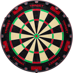 Target TOR EVO Dartboard – Sisal-Dartscheibe – Frontansicht mit rotem Zahlenring