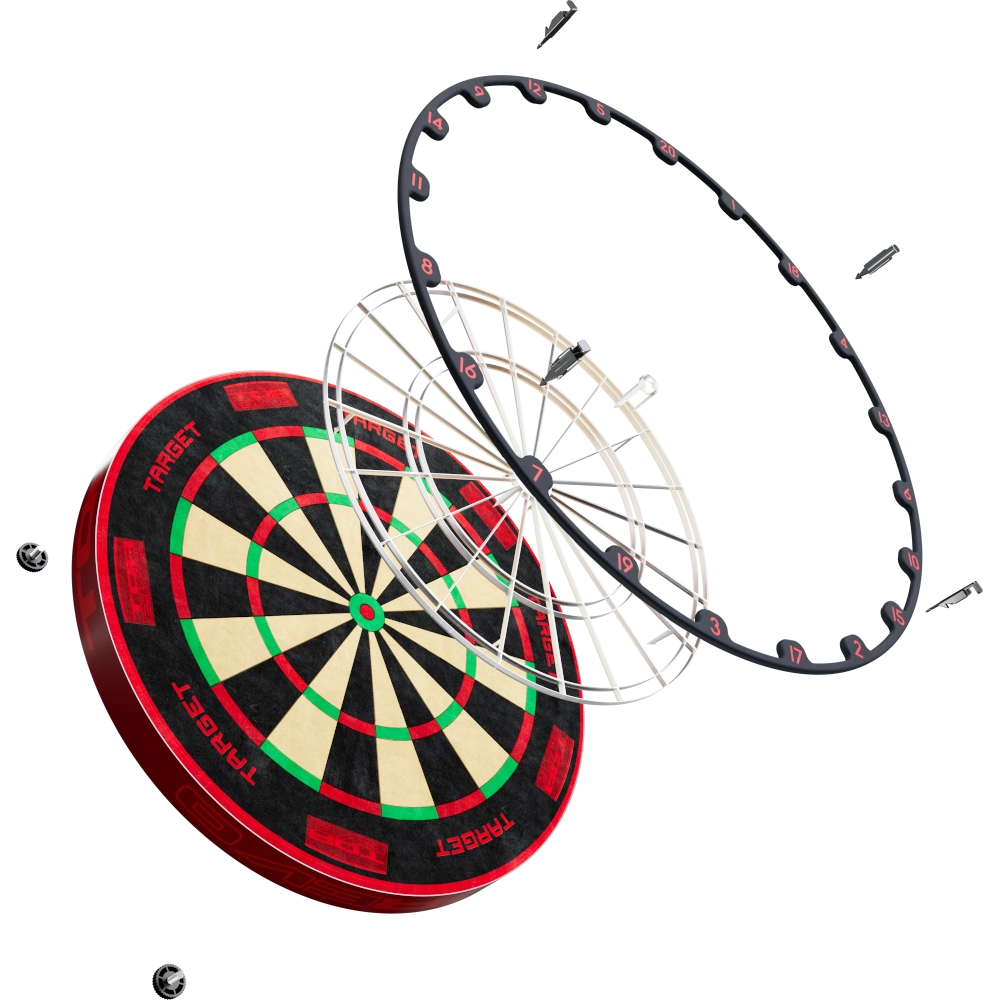 Target TOR EVO Dartboard – Sisal-Dartscheibe – Befestigung und Zubehör