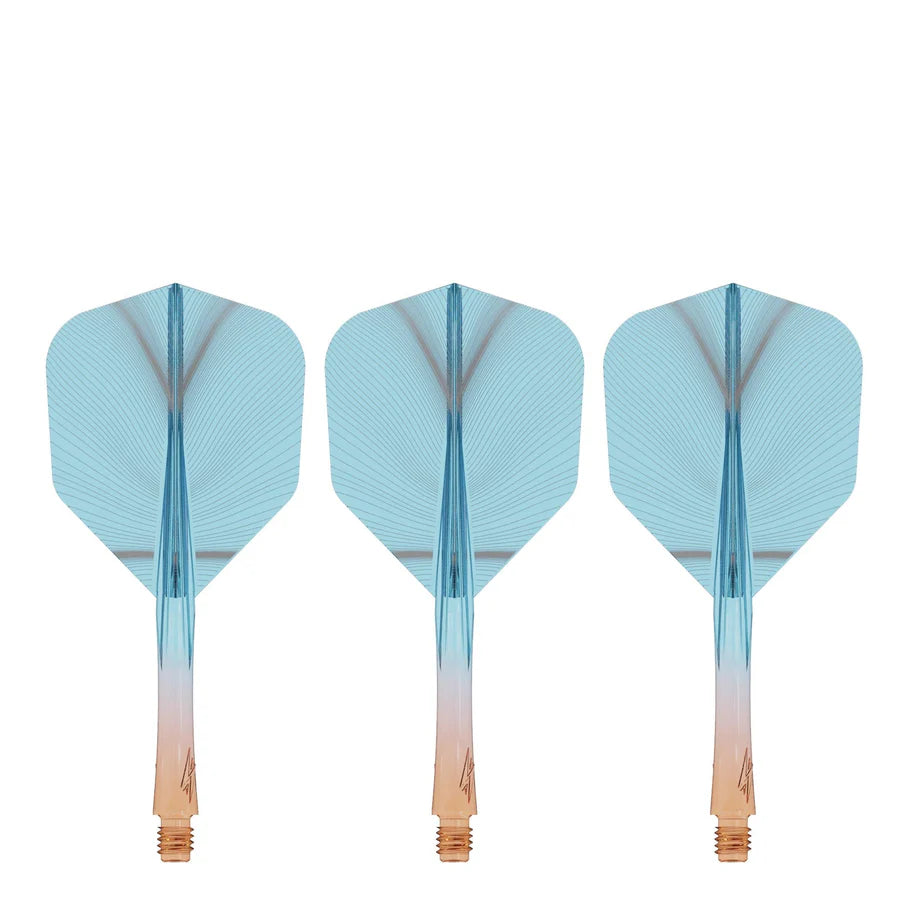 CALIBURN SUP FLIGHTS MOULDED SHAFT AND FLIGHT - STANDARD NO6 - FEATHER - ORANGE & BLAU-2