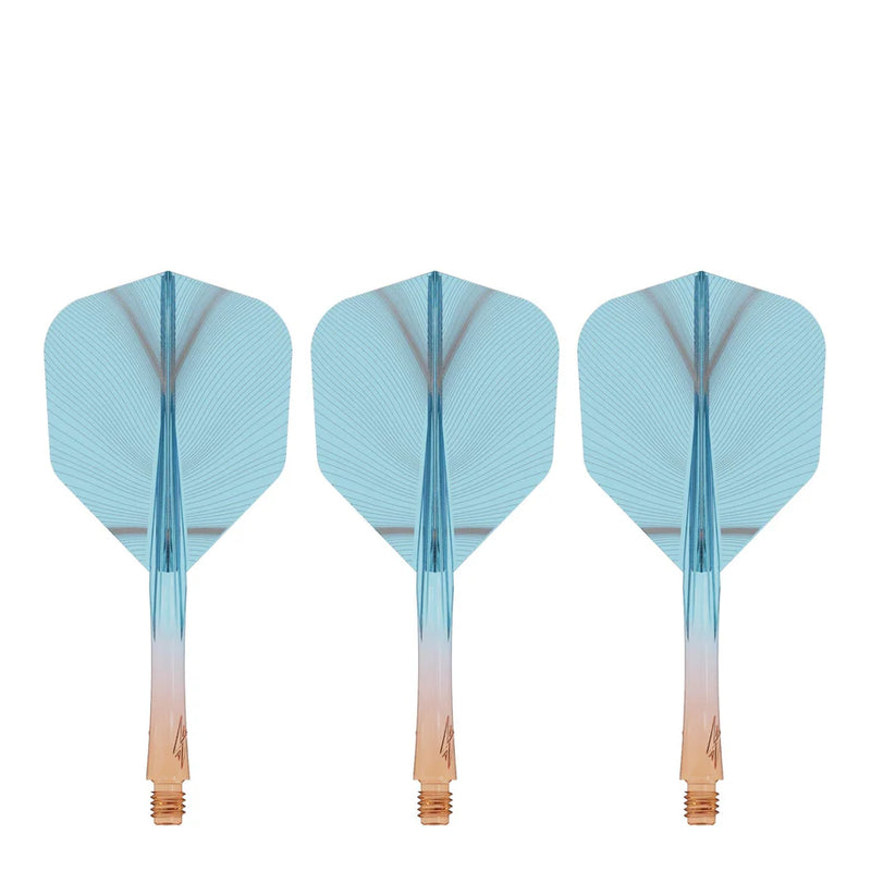 CALIBURN SUP FLIGHTS MOULDED SHAFT AND FLIGHT - STANDARD NO6 - FEATHER - ORANGE & BLAU-2