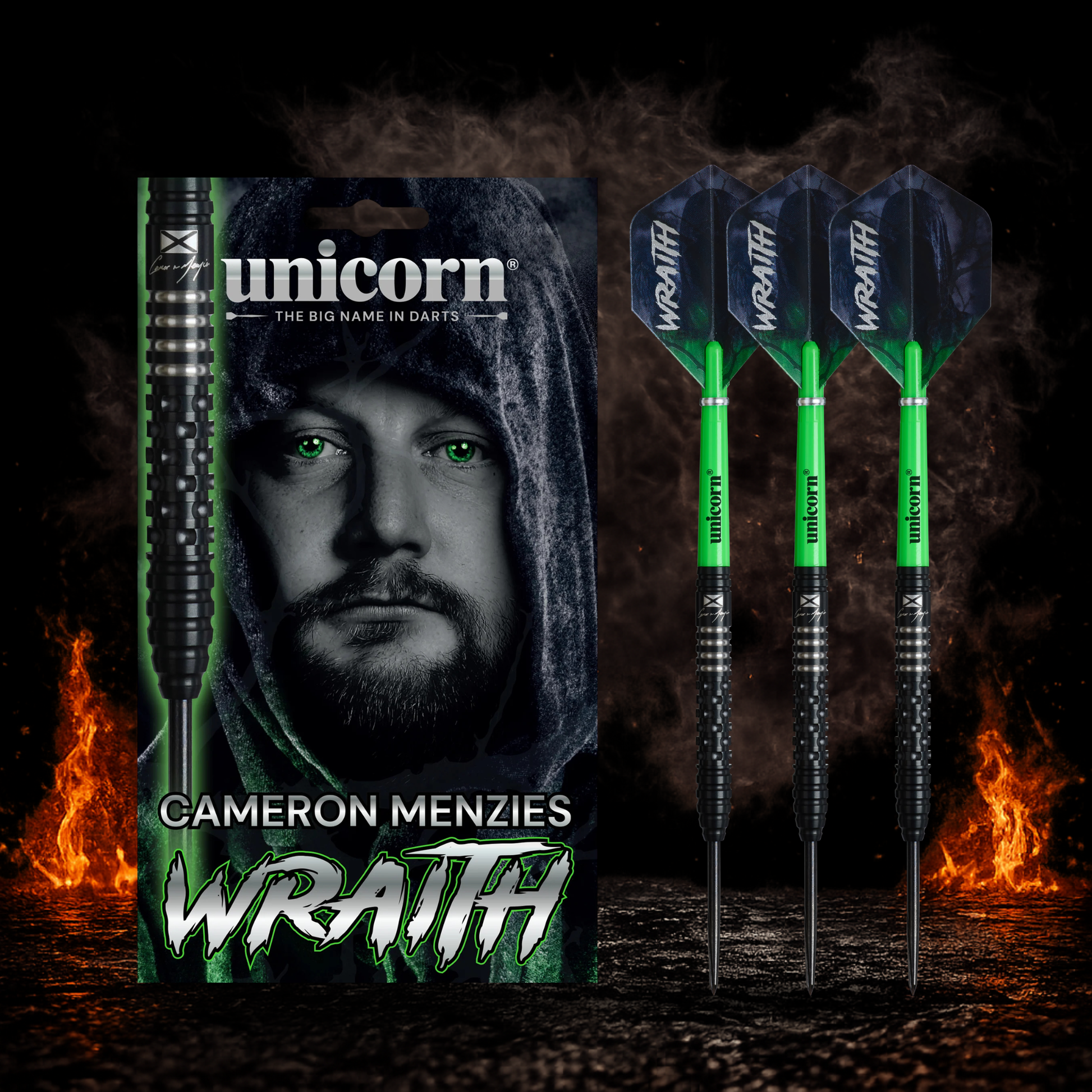 Unicorn Wraith Cameron Menzies Steeldart 90 Prozent Tungsten in Profiqualität