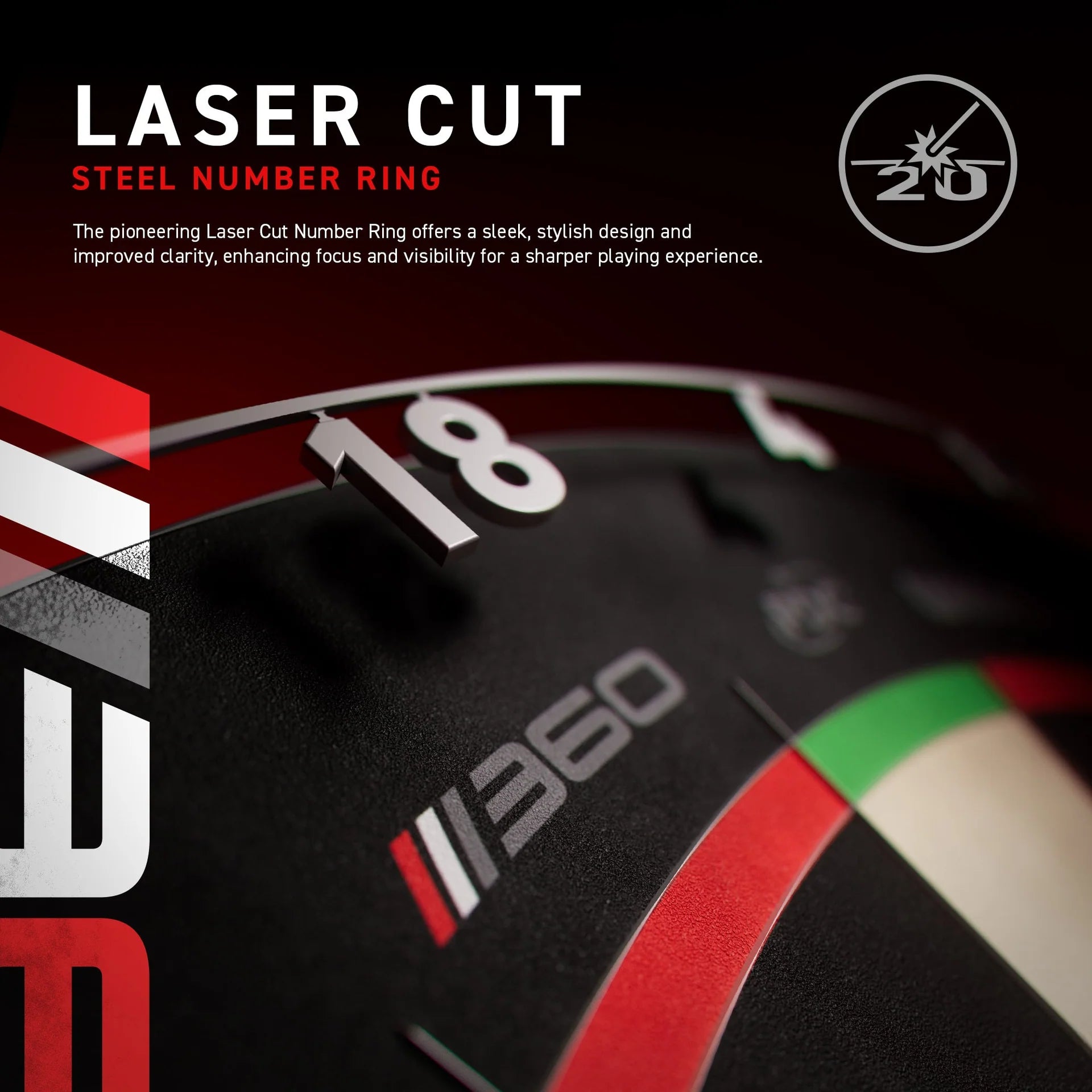 Winmau Blade 360 Triple Core mit drehbarem Zahlenring für längere Haltbarkeit
