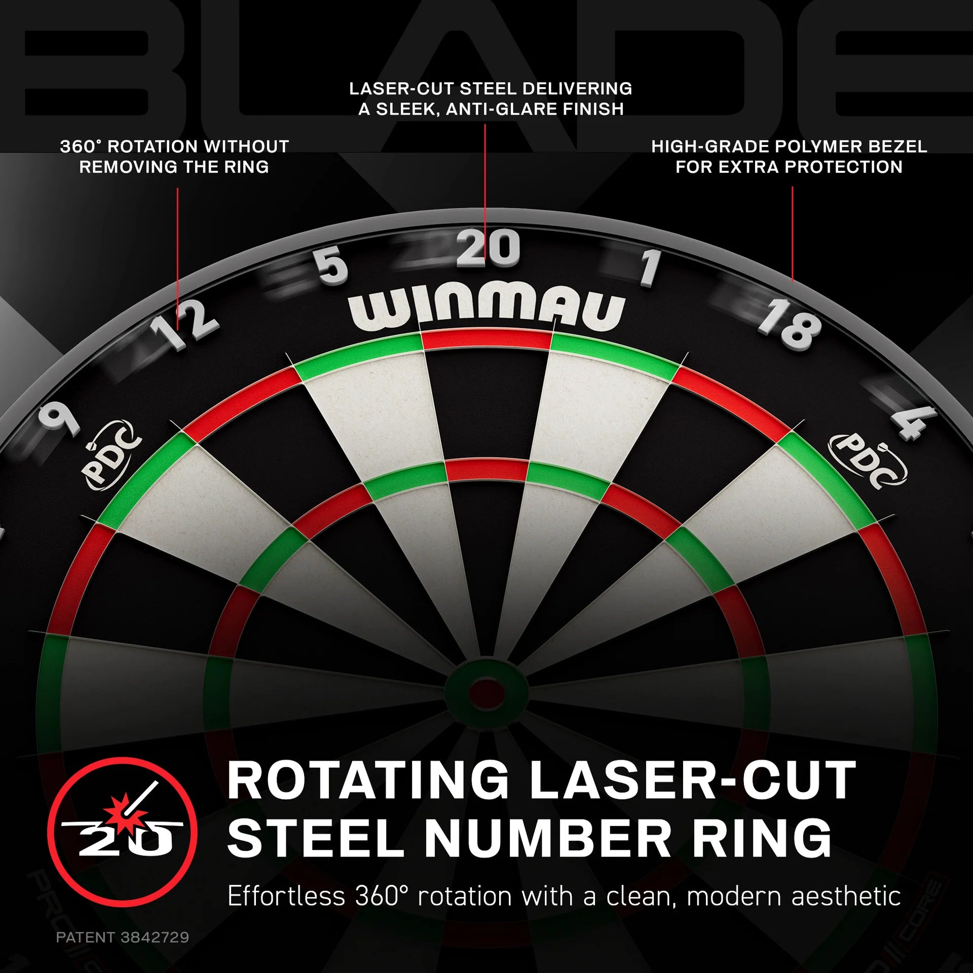 Bullseye und Triple-Felder der Winmau Blade X im Detail