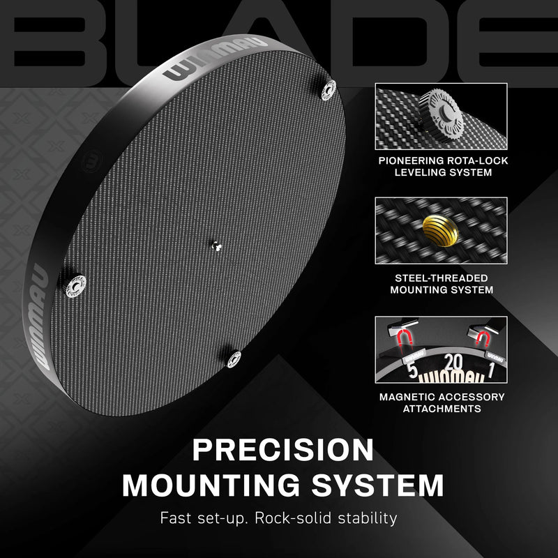 Rückseite und Montage der Winmau Blade X Dartscheibe