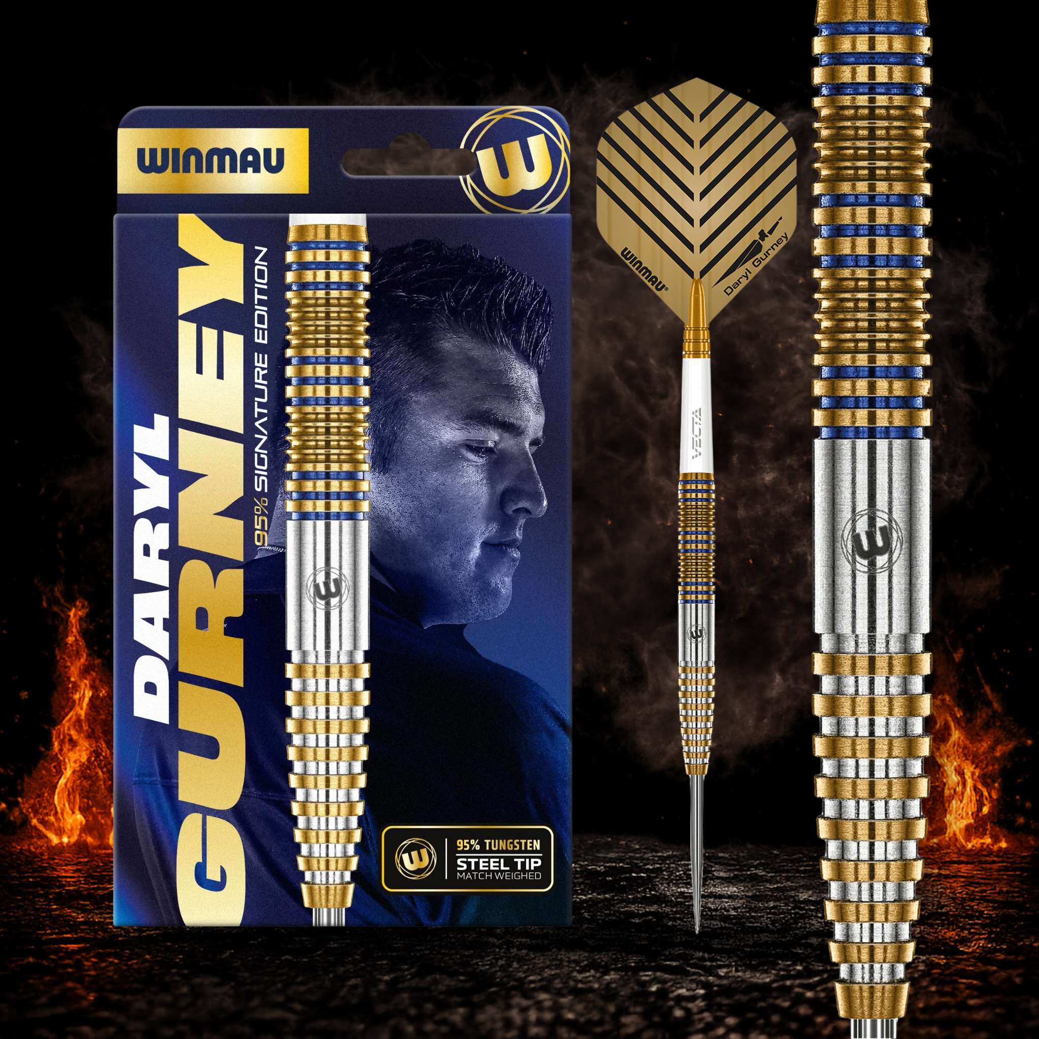 Winmau Daryl Gurney Signature Edition Steeldart 95 Prozent Tungsten in Profiqualität