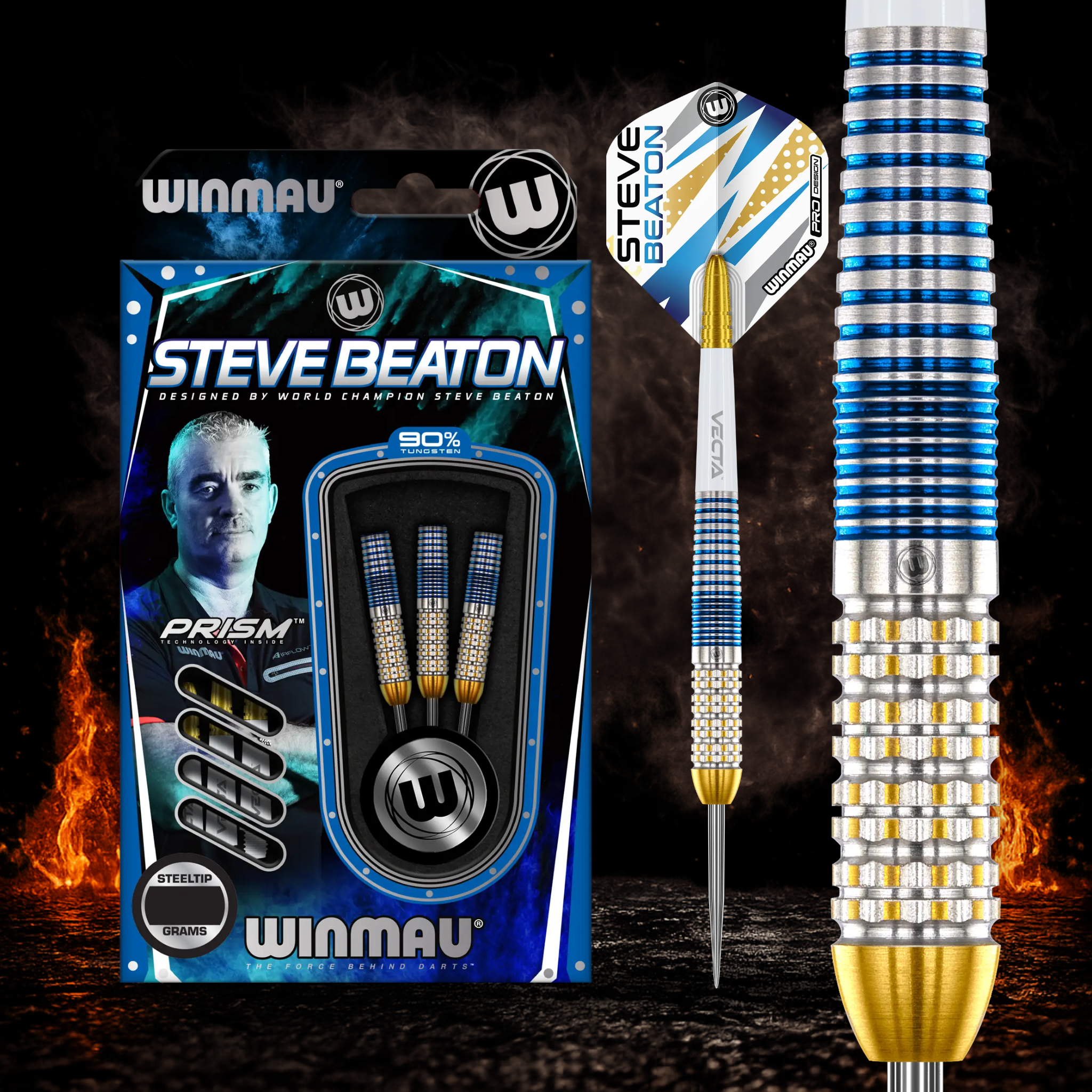 Winmau Steve Beaton Legacy Edition Steeldart 90 Prozent Tungsten in Profiqualität